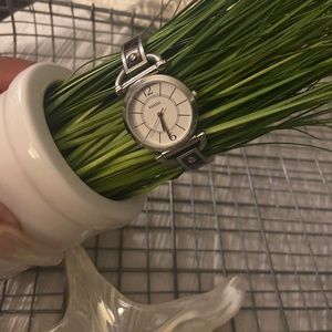 Fossil watch silver with brown detail